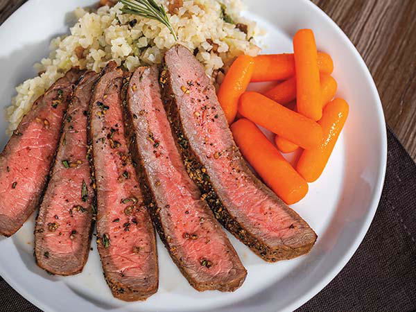 Broiled Garlic-Rosemary Top Round Steak